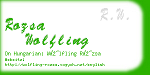 rozsa wolfling business card